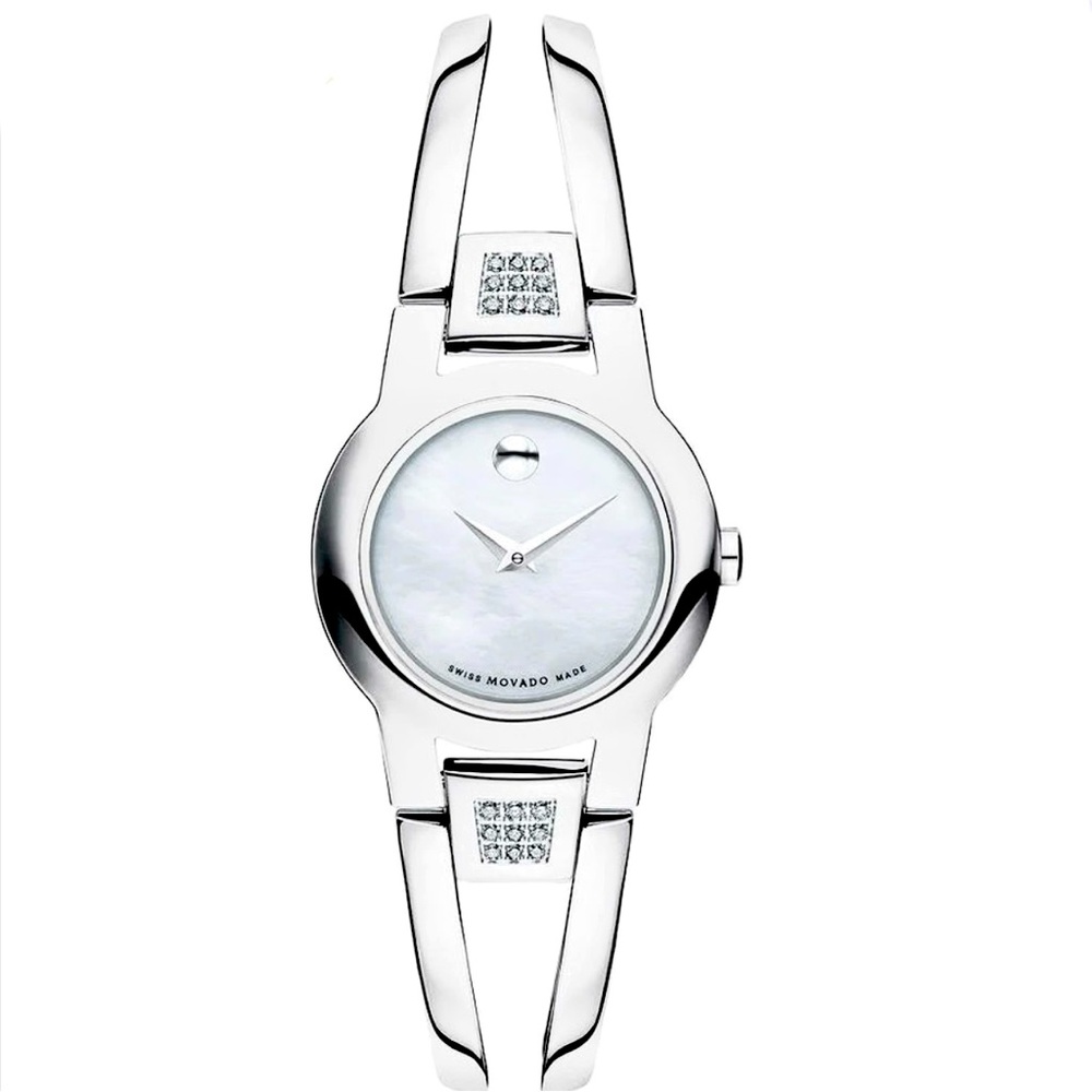 Movado Amarosa Mother of Pearl and Diamond Bracelet Watch, w/ All Accessories